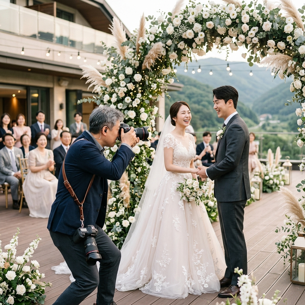 Korean photographer taking photos at Terrace Set